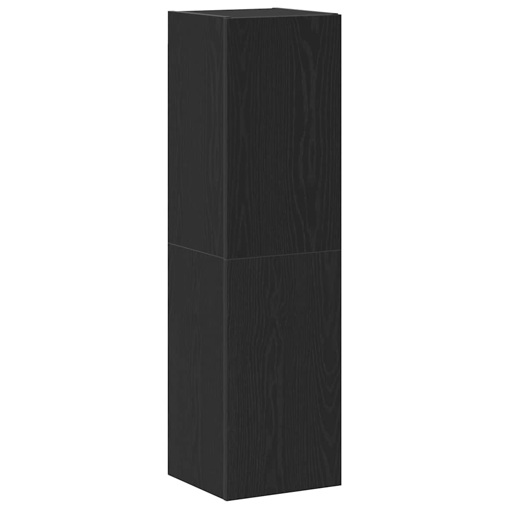 vidaXL Szafka na Telewizor na Ścianę Czarny Dąb 30,5 x 30 x 110 cm