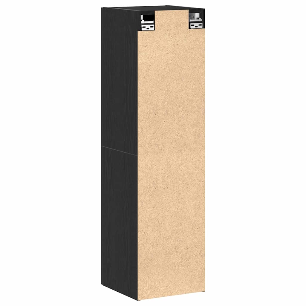 vidaXL Szafka na Telewizor na Ścianę Czarny Dąb 30,5 x 30 x 110 cm