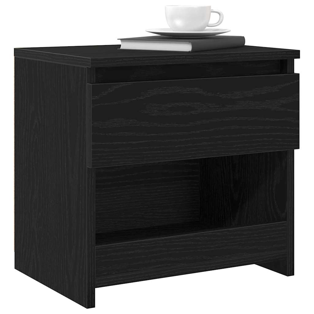 vidaXL Szafka Nocna Czarny Dąb 40 x 30 x 39 cm Materiał drewnopochodny