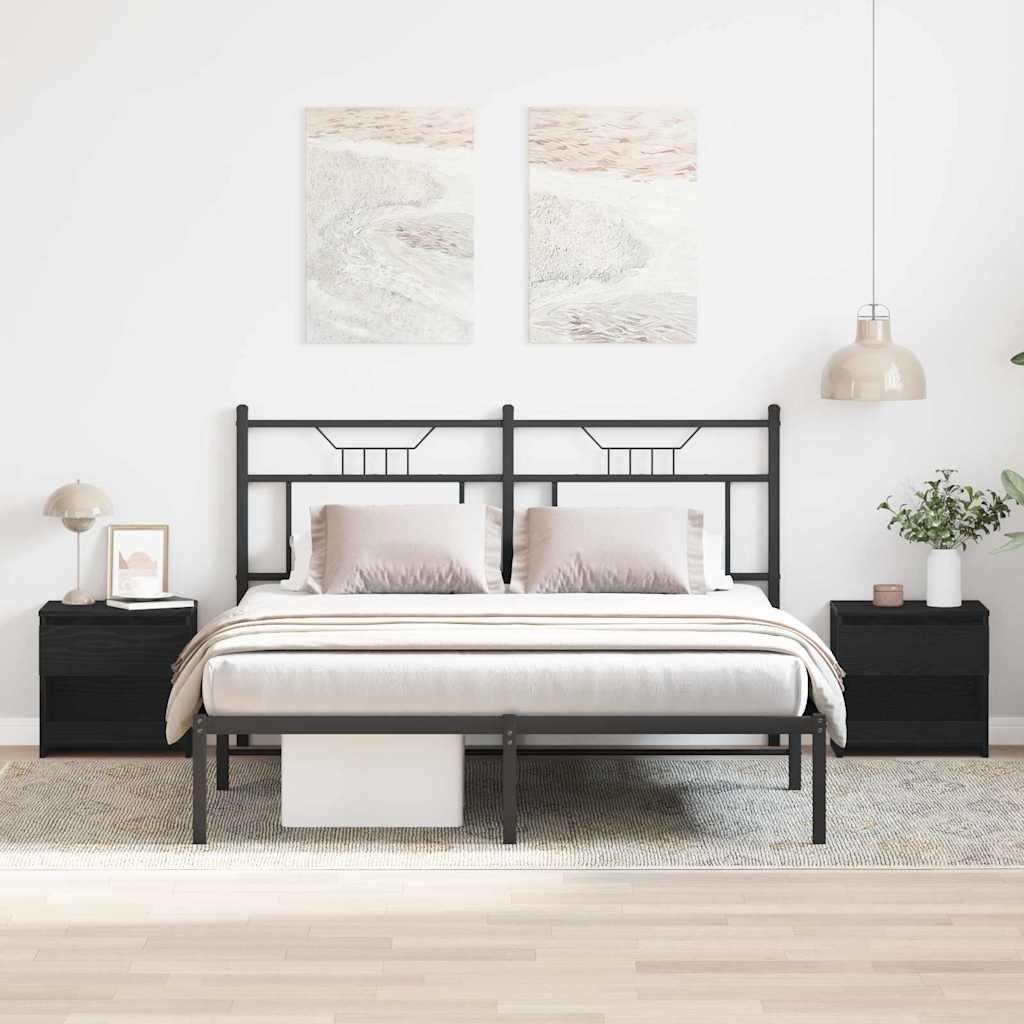 vidaXL Szafka Nocna 2 pcs Czarny Dąb 40 x 30 x 39 cm