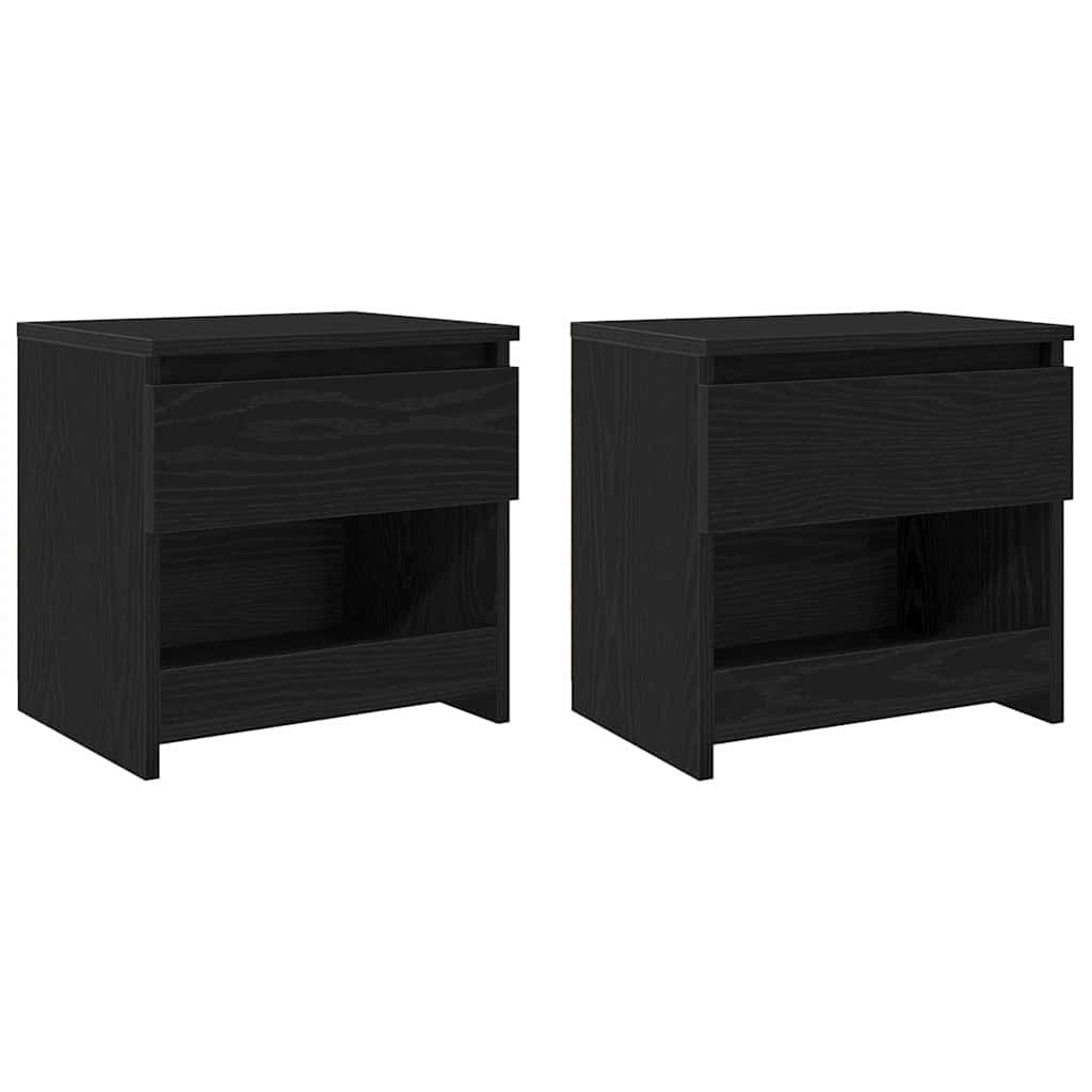 vidaXL Szafka Nocna 2 pcs Czarny Dąb 40 x 30 x 39 cm