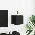 vidaXL Szafka na telewizor montowana na ścianie Czarny dąb