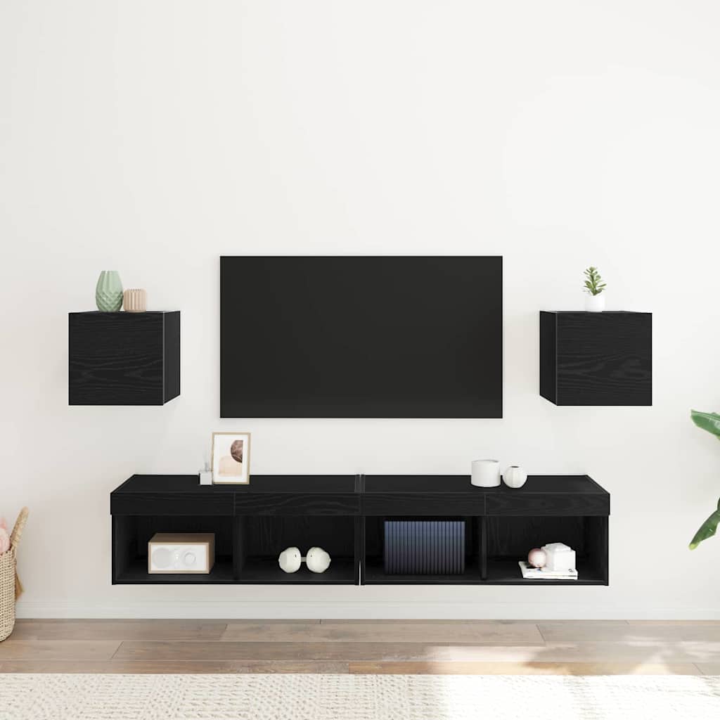 vidaXL Szafka na telewizor montowana na ścianie 2 pcs Czarny dąb