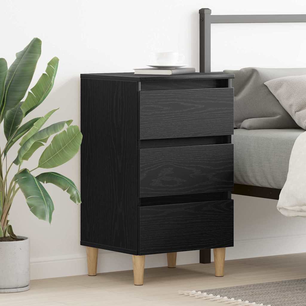 vidaXL Szafka Nocna Czarny Dąb 40 x 35 x 69 cm Materiał drewnopochodny