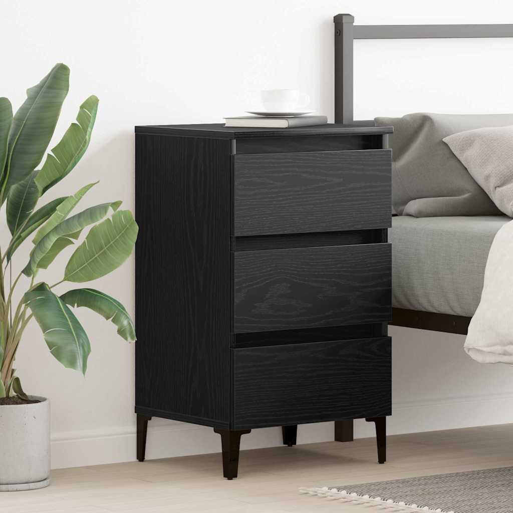 vidaXL Szafka Nocna Czarny Dąb 40 x 35 x 69 cm Materiał drewnopochodny