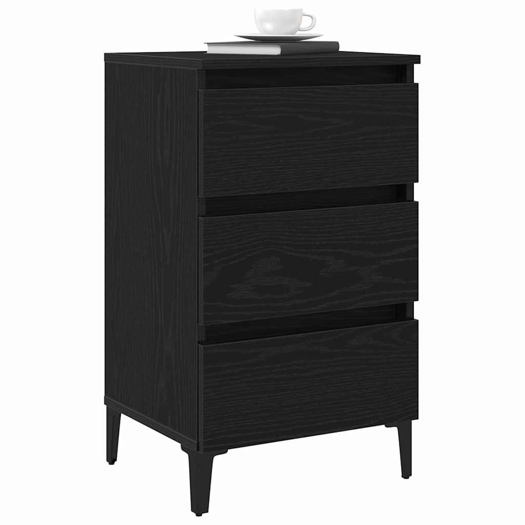 vidaXL Szafka Nocna Czarny Dąb 40 x 35 x 69 cm Materiał drewnopochodny