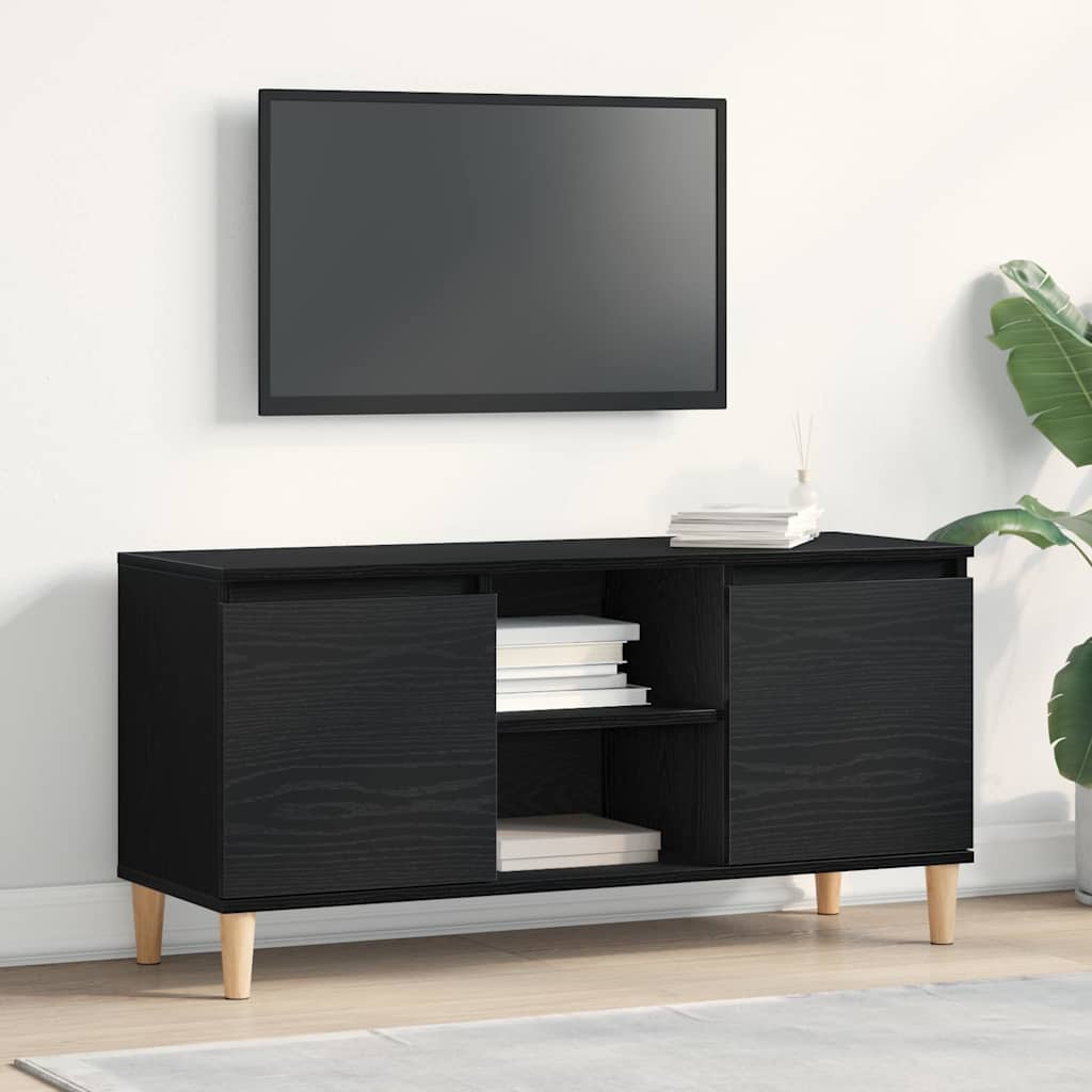 vidaXL Szafka pod telewizor Czarny Dąb 102 x 35 x 50 cm