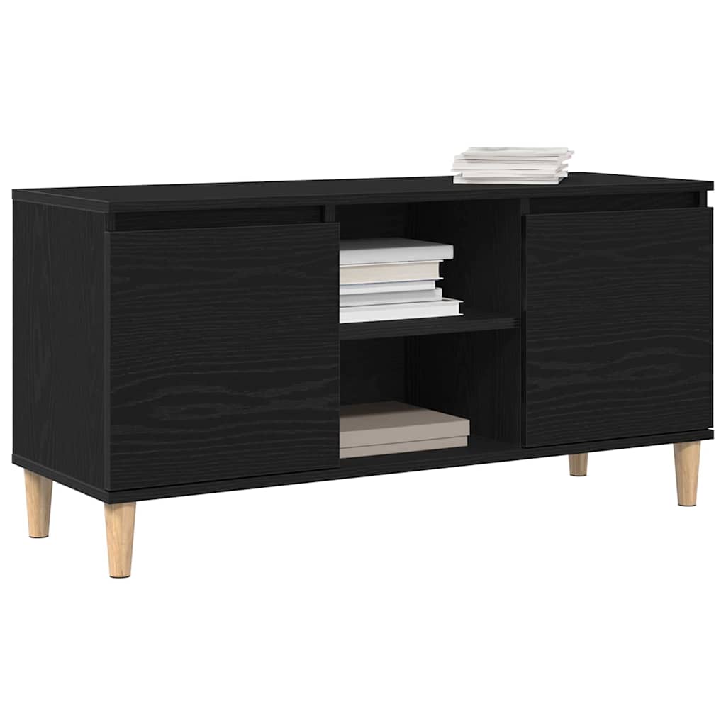vidaXL Szafka pod telewizor Czarny Dąb 102 x 35 x 50 cm
