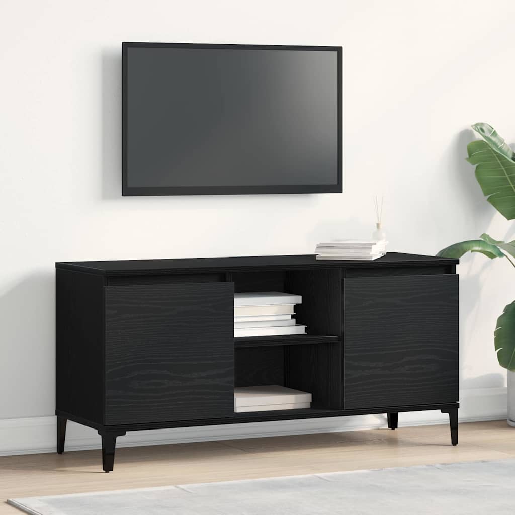 vidaXL Szafka pod telewizor Czarny Dąb 102 x 35 x 50 cm
