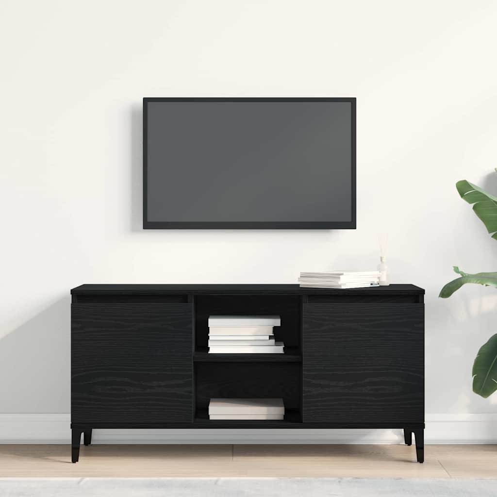 vidaXL Szafka pod telewizor Czarny Dąb 102 x 35 x 50 cm