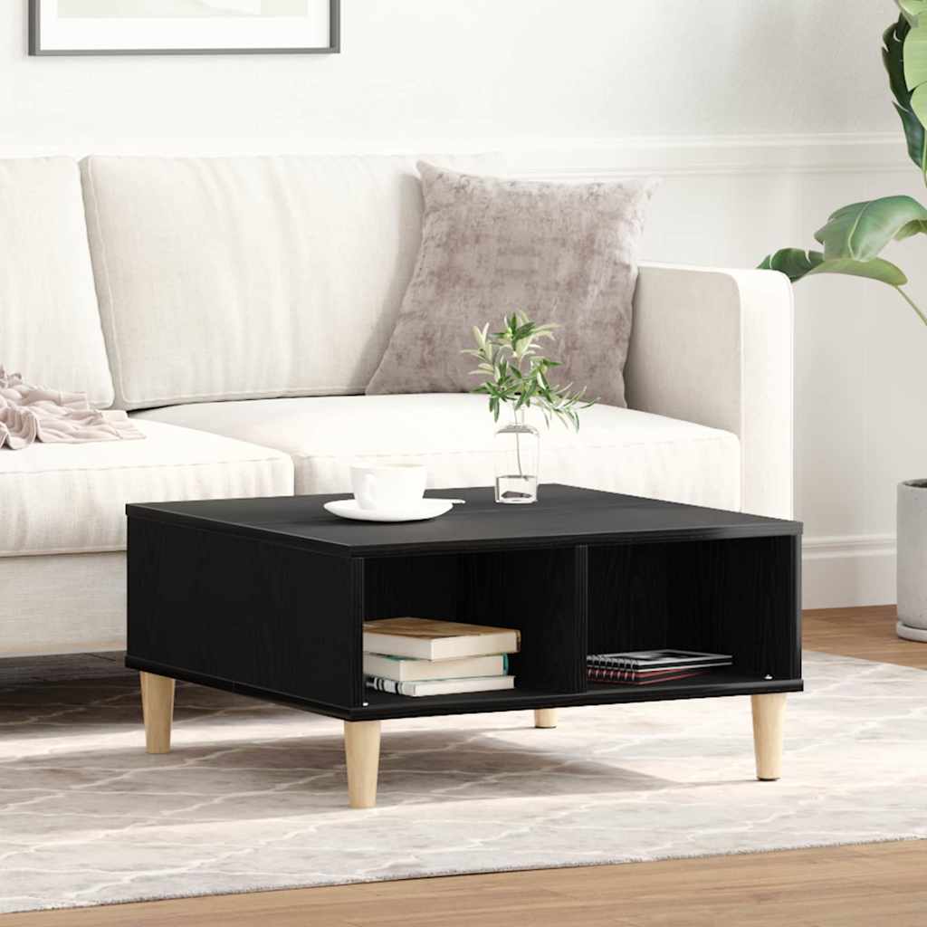 vidaXL Stolik kawowy Czarny Dąb 60 x 60 x 30 cm
