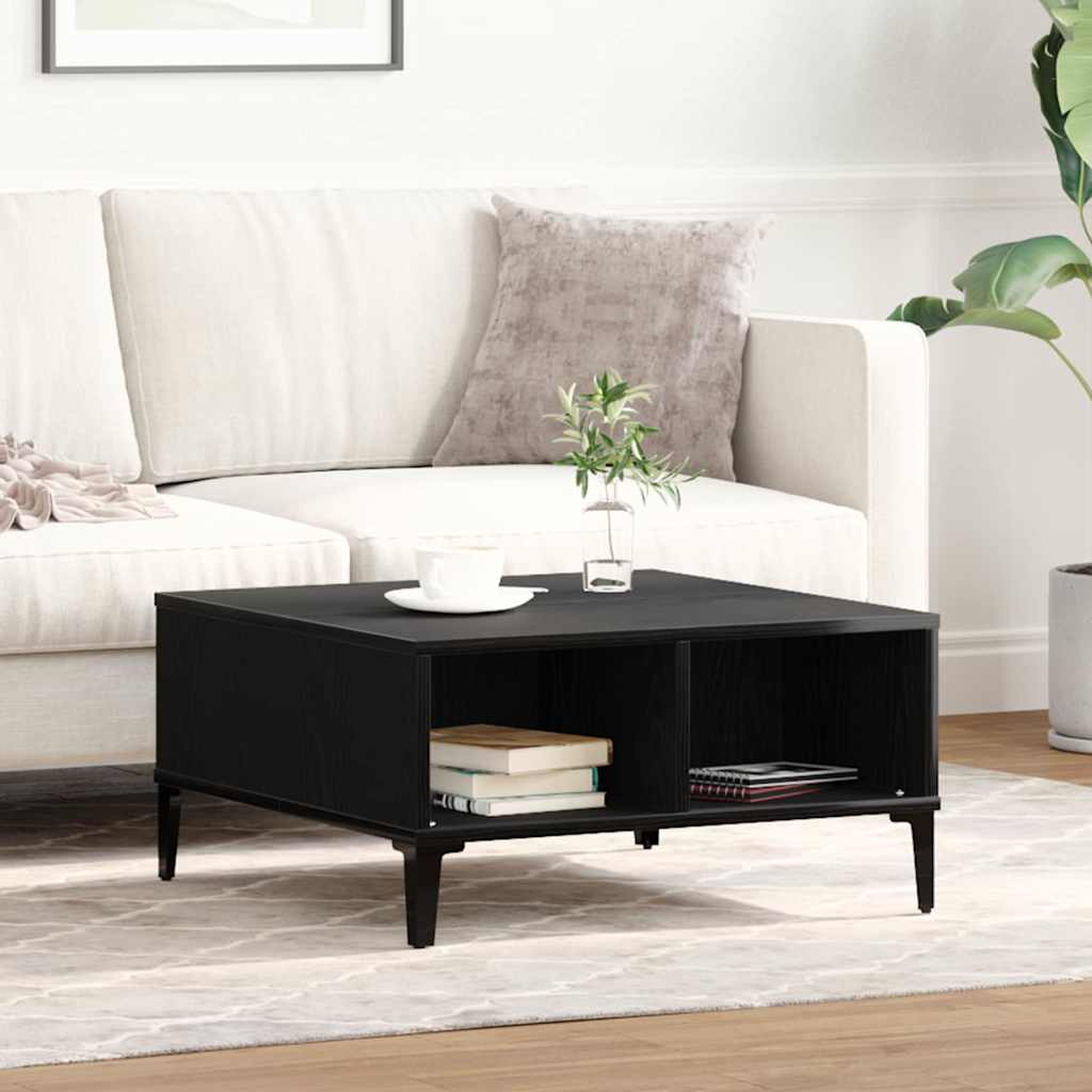 vidaXL Stolik kawowy Czarny Dąb 60 x 60 x 30 cm