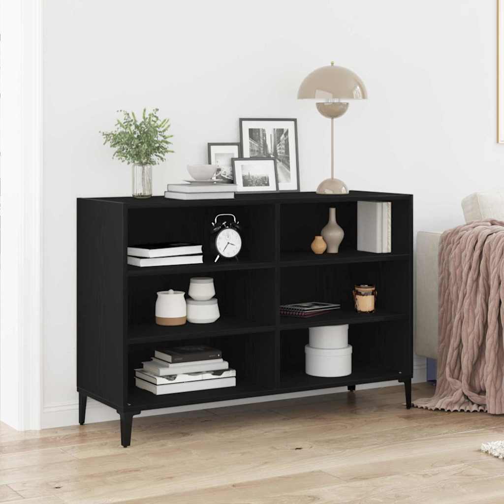 vidaXL Bufet Czarny Dąb 103,5 x 35 x 70 cm Materiał drewnopochodny