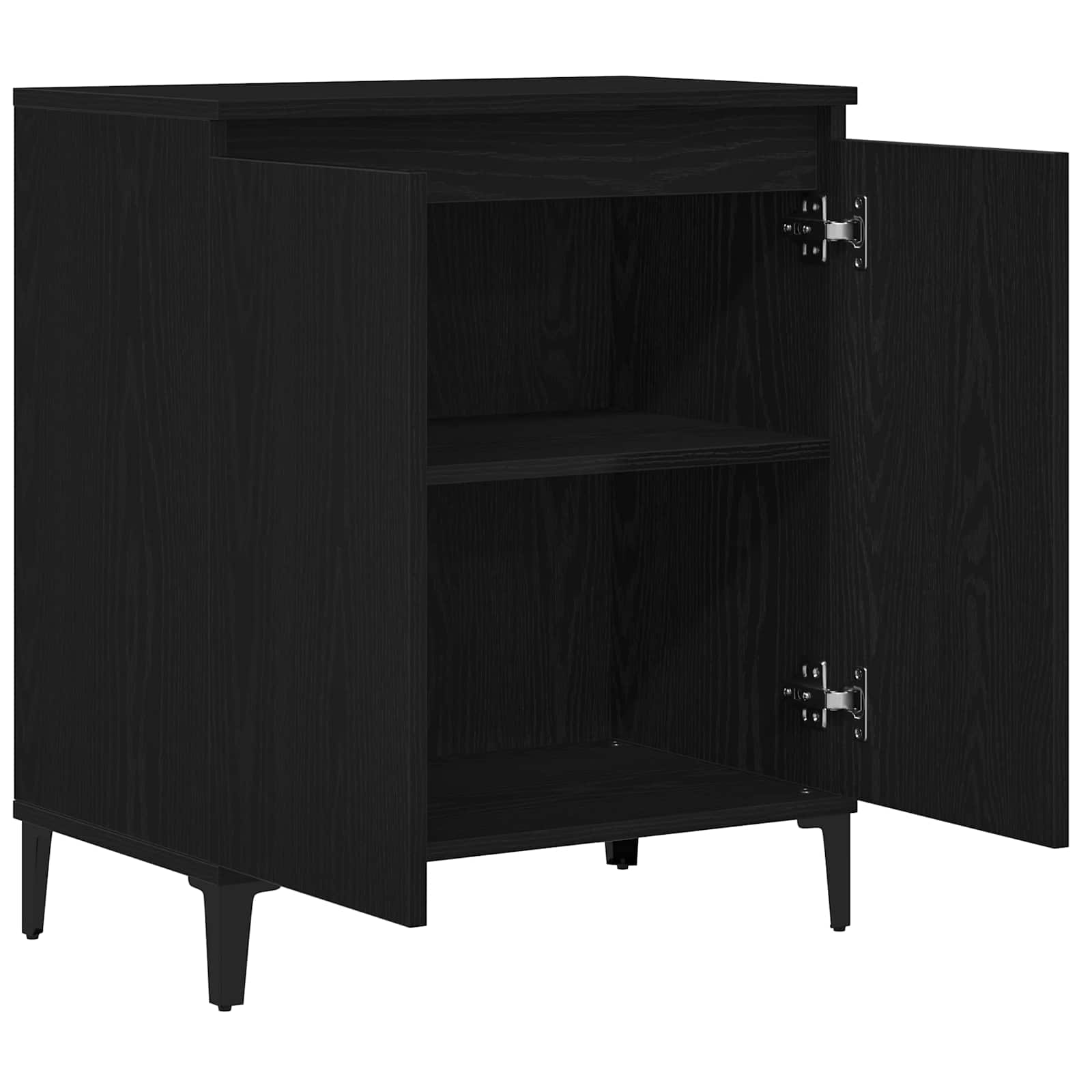 vidaXL Bufet Czarny Dąb 60 x 35 x 70 cm Materiał drewnopochodny