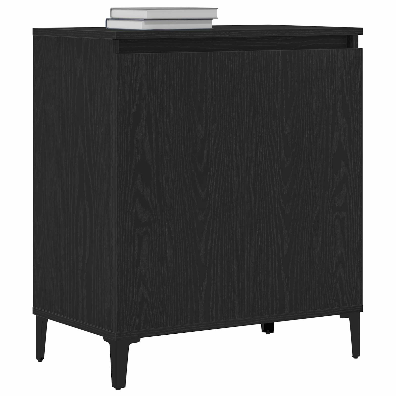 vidaXL Bufet Czarny Dąb 60 x 35 x 70 cm Materiał drewnopochodny