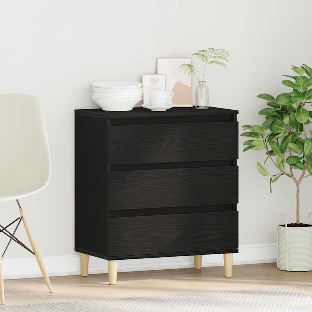 vidaXL Bufet Czarny Dąb 60 x 35 x 70 cm Materiał drewnopochodny