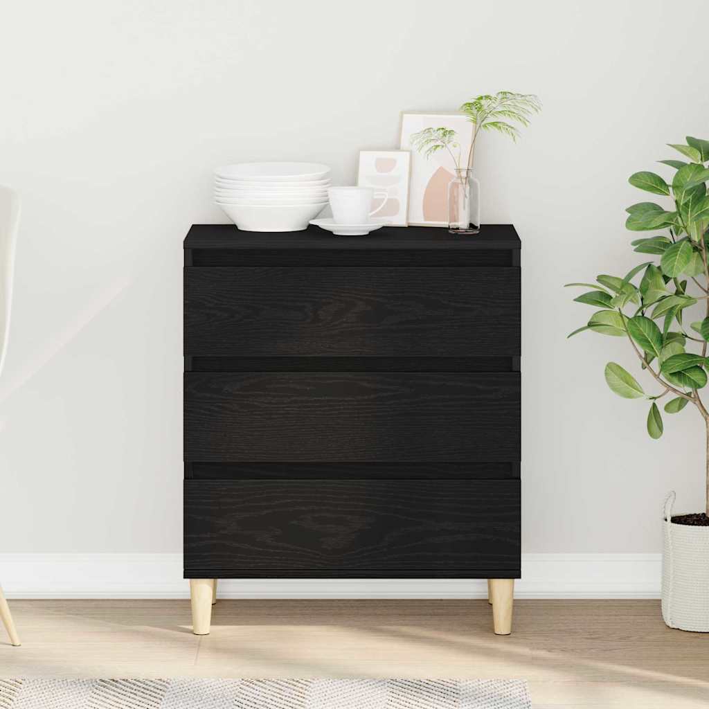 vidaXL Bufet Czarny Dąb 60 x 35 x 70 cm Materiał drewnopochodny
