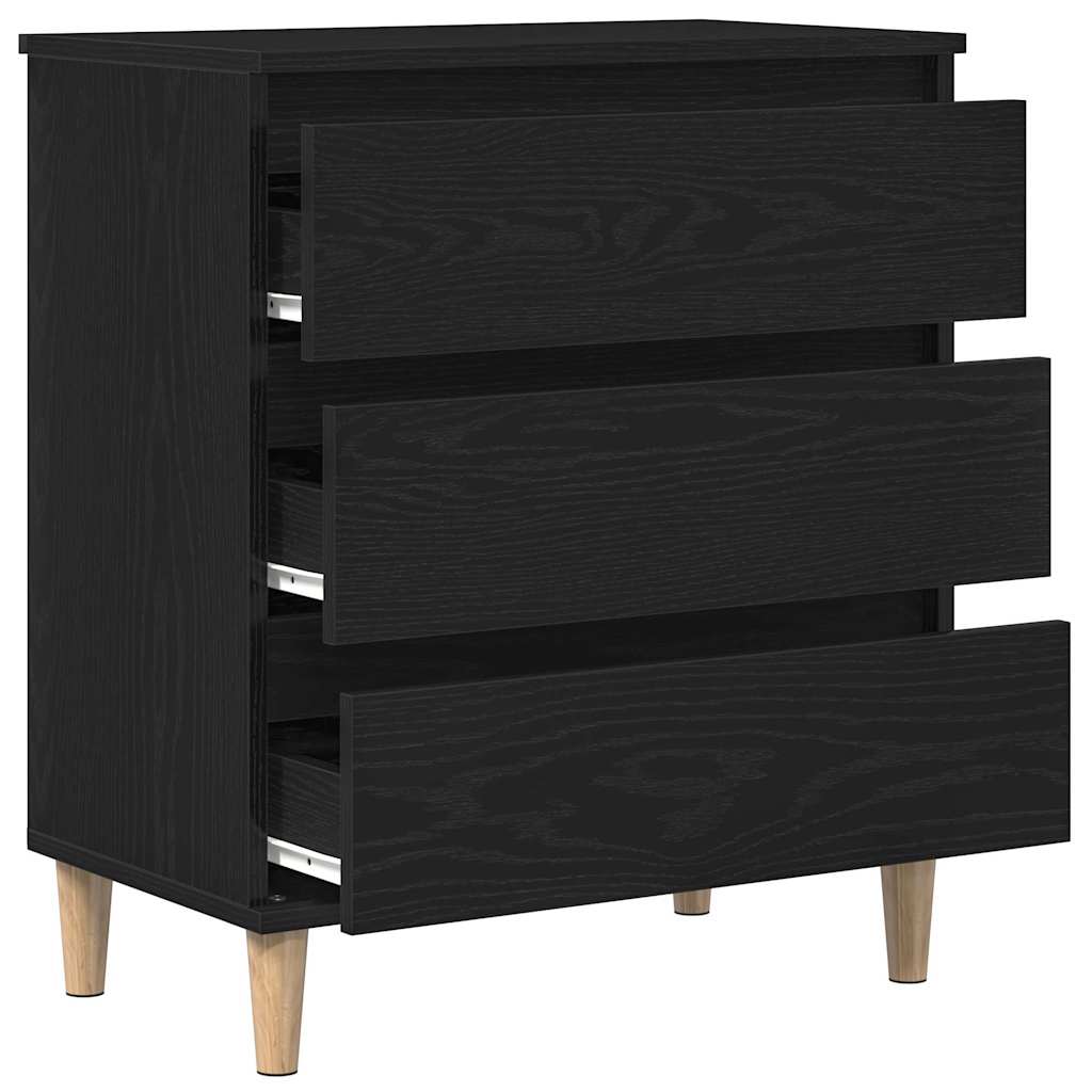 vidaXL Bufet Czarny Dąb 60 x 35 x 70 cm Materiał drewnopochodny