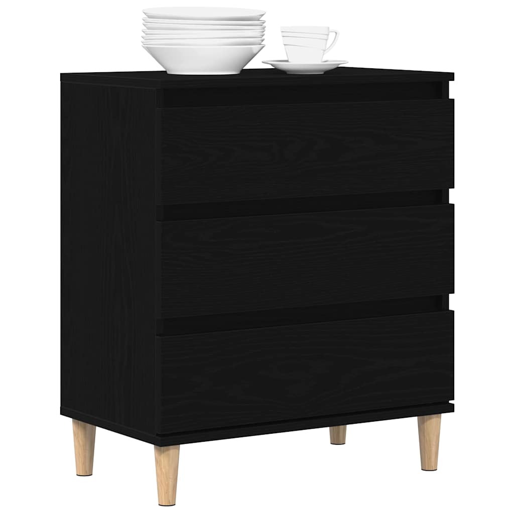 vidaXL Bufet Czarny Dąb 60 x 35 x 70 cm Materiał drewnopochodny