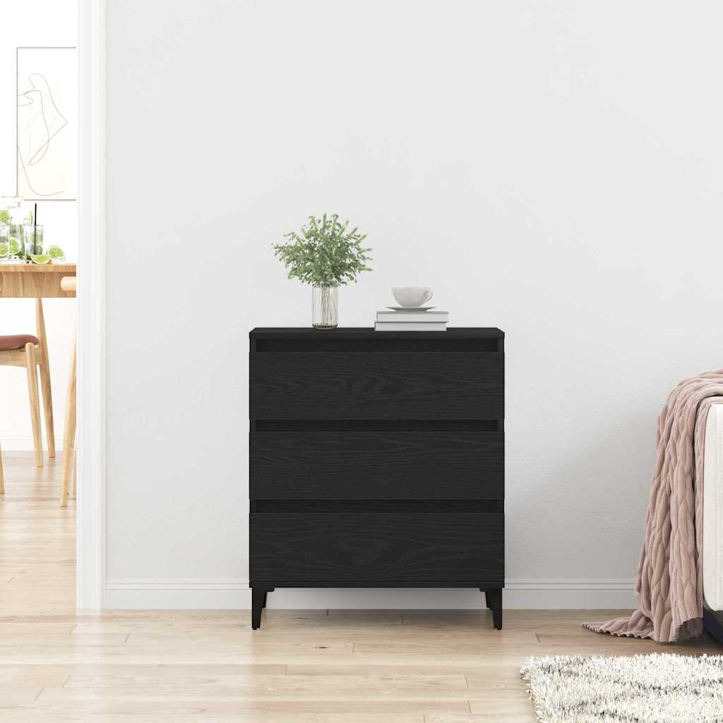 vidaXL Bufet Czarny Dąb 60 x 35 x 70 cm Materiał drewnopochodny
