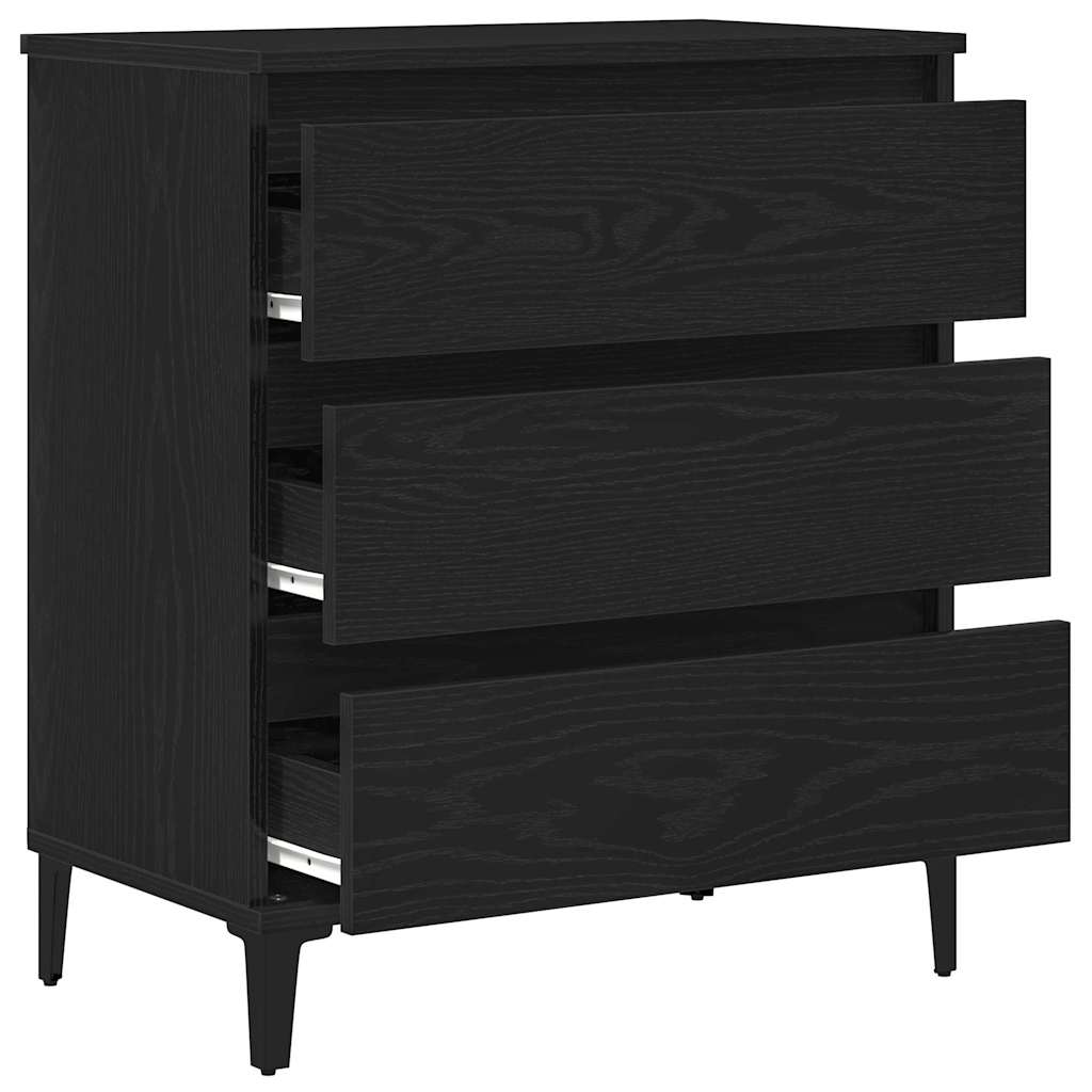 vidaXL Bufet Czarny Dąb 60 x 35 x 70 cm Materiał drewnopochodny