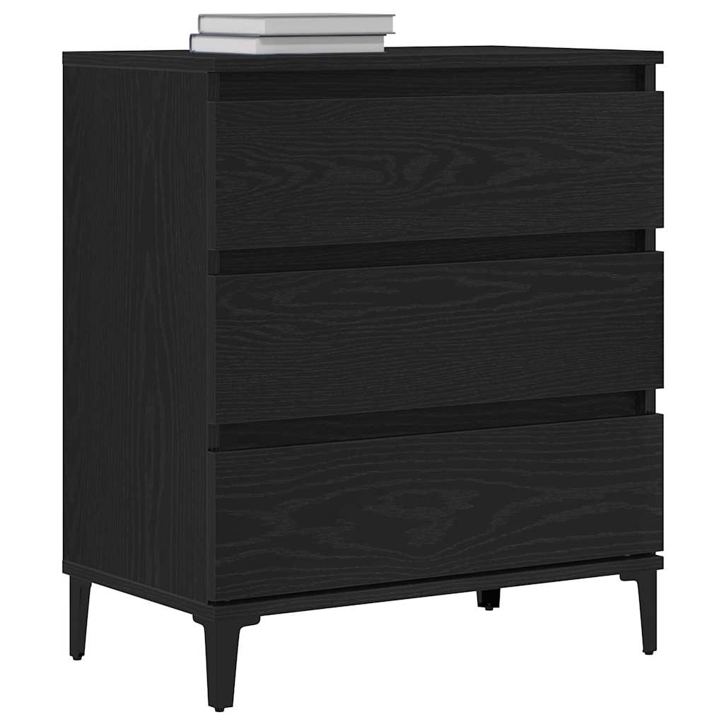 vidaXL Bufet Czarny Dąb 60 x 35 x 70 cm Materiał drewnopochodny