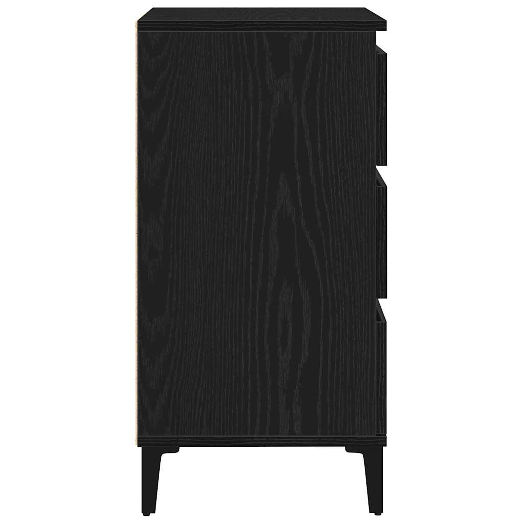 vidaXL Bufet Czarny Dąb 60 x 35 x 70 cm Materiał drewnopochodny