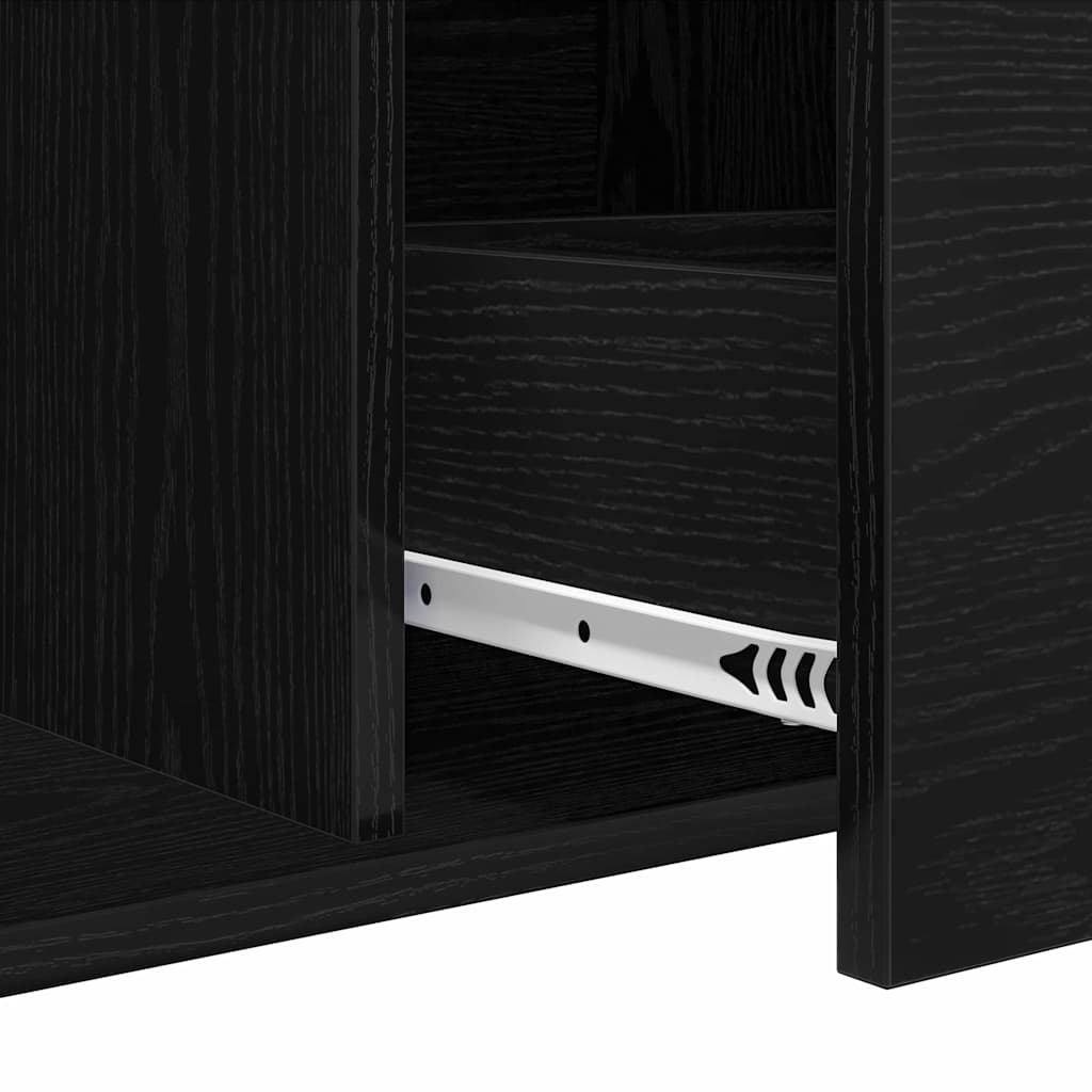 vidaXL Bufet Czarny Dąb 104 x 35 x 70 cm Materiał drewnopochodny
