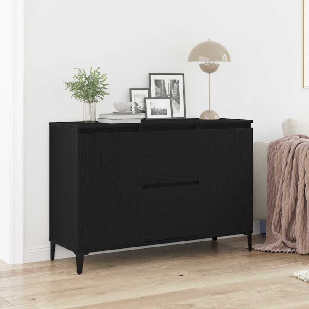 vidaXL Bufet Czarny Dąb 104 x 35 x 70 cm Materiał drewnopochodny