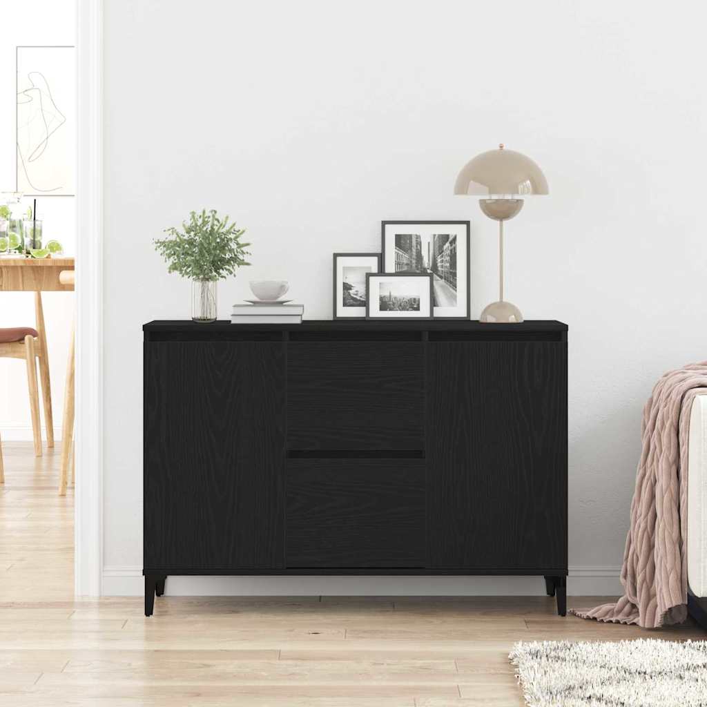 vidaXL Bufet Czarny Dąb 104 x 35 x 70 cm Materiał drewnopochodny