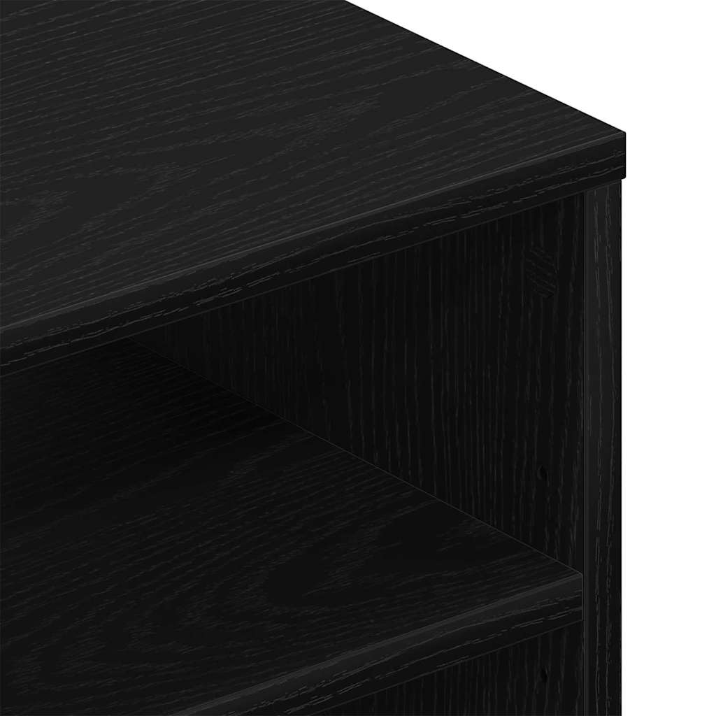 vidaXL Półka ścienna z półką z drzwiami Czarny Dąb 102 x 30 x 29 cm