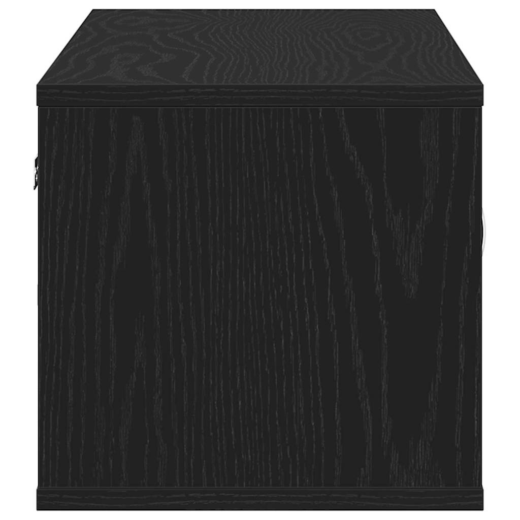 vidaXL Półka ścienna z półką z drzwiami Czarny Dąb 102 x 30 x 29 cm