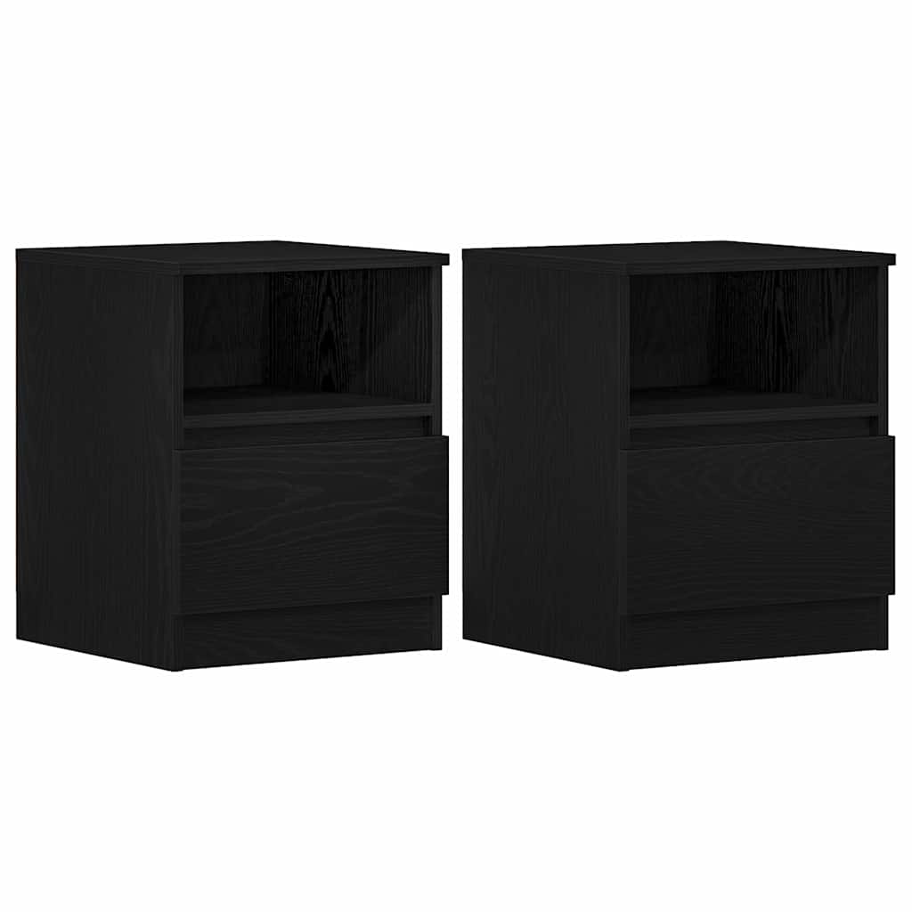 vidaXL Szafka Nocna z szufladą 2 pcs Czarny Dąb 40 x 40 x 50 cm