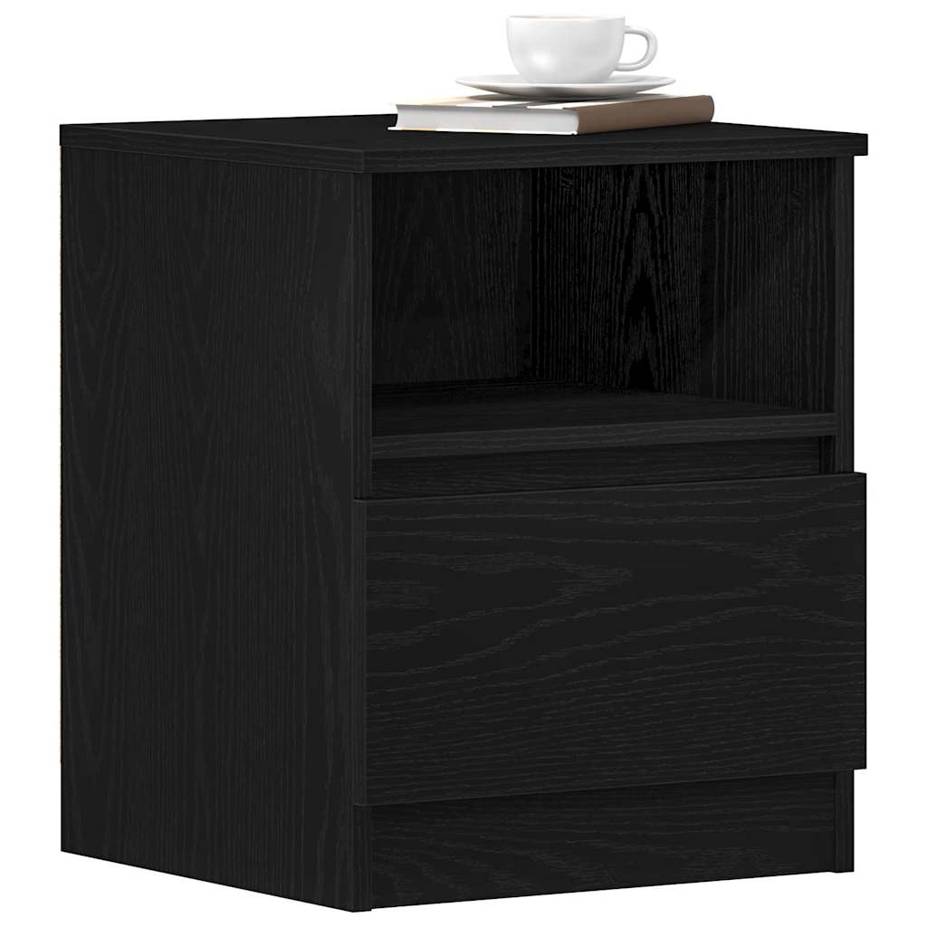 vidaXL Szafka Nocna z szufladą 2 pcs Czarny Dąb 40 x 40 x 50 cm