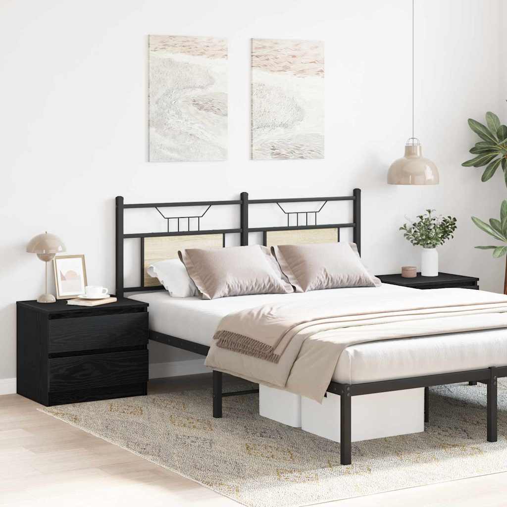 vidaXL Szafka Nocna z szufladą 2 pcs Czarny Dąb 50 x 40 x 43,5 cm