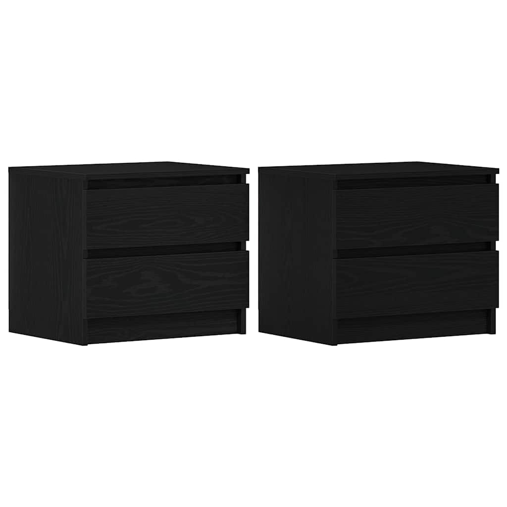 vidaXL Szafka Nocna z szufladą 2 pcs Czarny Dąb 50 x 40 x 43,5 cm