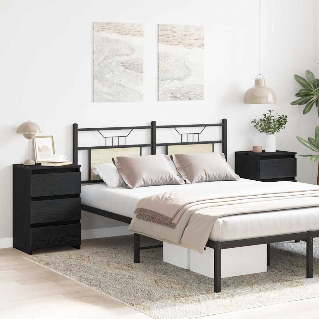 vidaXL Szafka Nocna z szufladą 2 pcs Czarny Dąb 40 x 35 x 62,5 cm