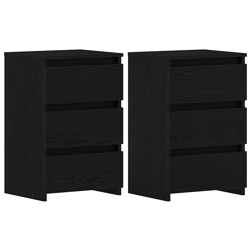 vidaXL Szafka Nocna z szufladą 2 pcs Czarny Dąb 40 x 35 x 62,5 cm