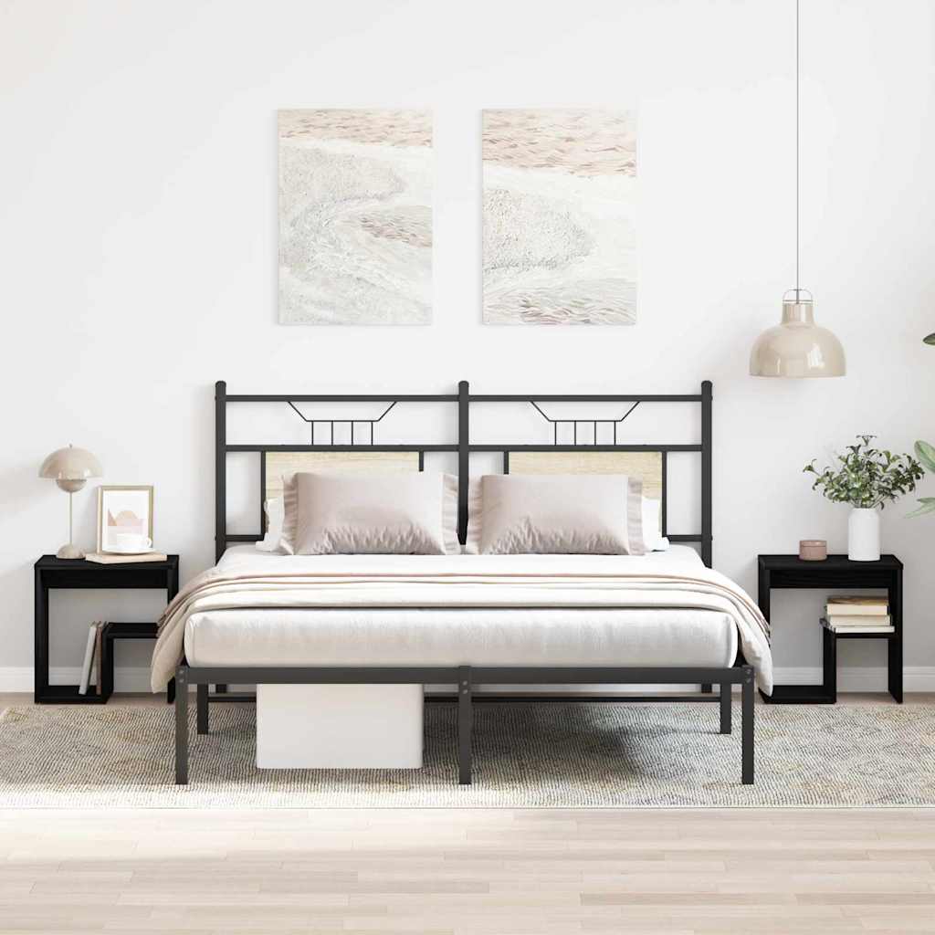 vidaXL Szafka Nocna 2 pcs Czarny Dąb 40 x 30 x 40 cm