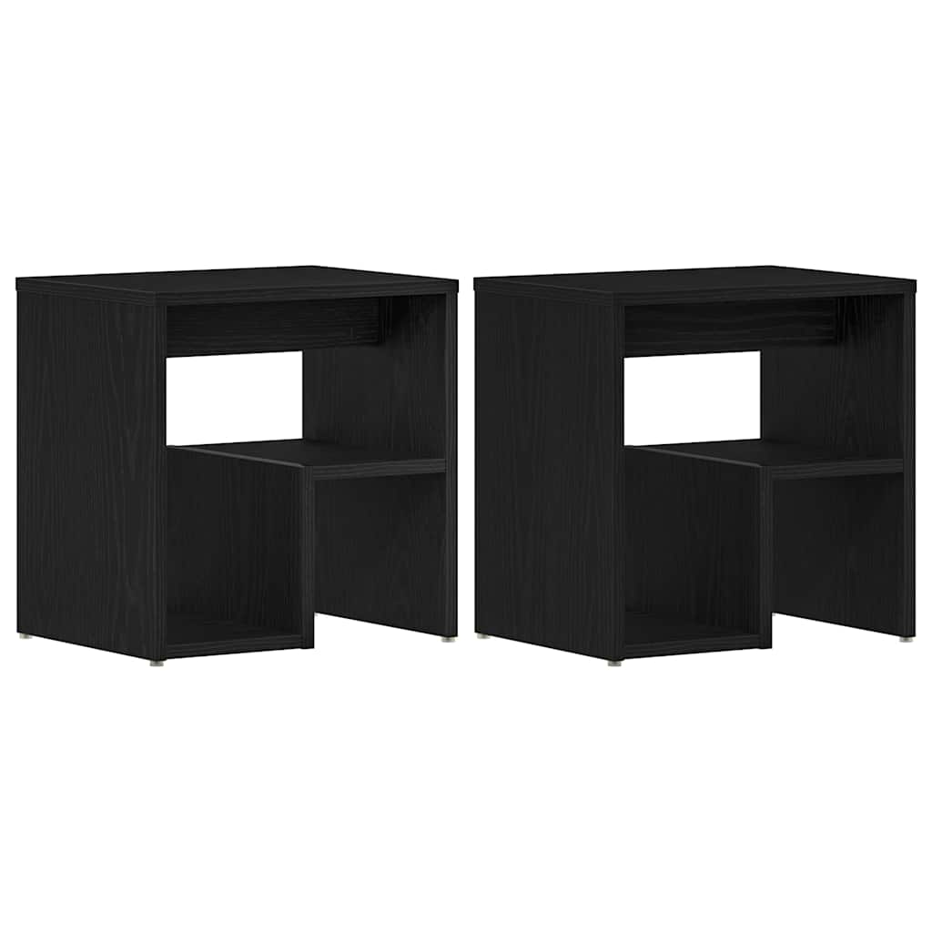 vidaXL Szafka Nocna 2 pcs Czarny Dąb 40 x 30 x 40 cm
