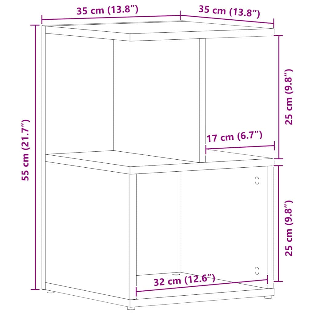 vidaXL Szafka Nocna Czarny Dąb 35 x 35 x 55 cm Materiał drewnopochodny