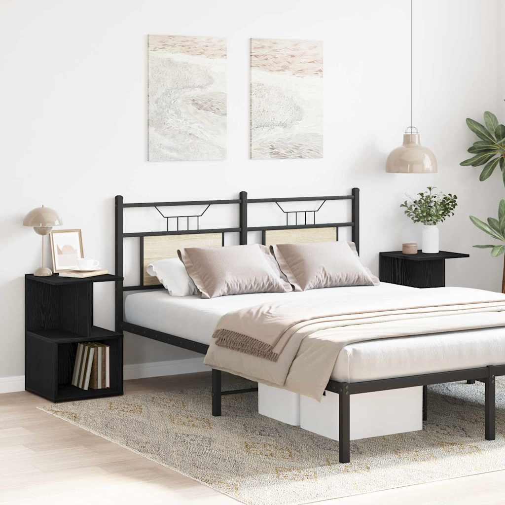 vidaXL Szafka Nocna 2 pcs Czarny Dąb 35 x 35 x 55 cm