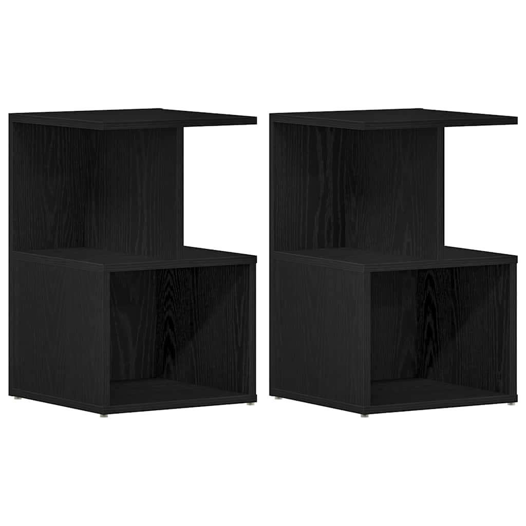 vidaXL Szafka Nocna 2 pcs Czarny Dąb 35 x 35 x 55 cm