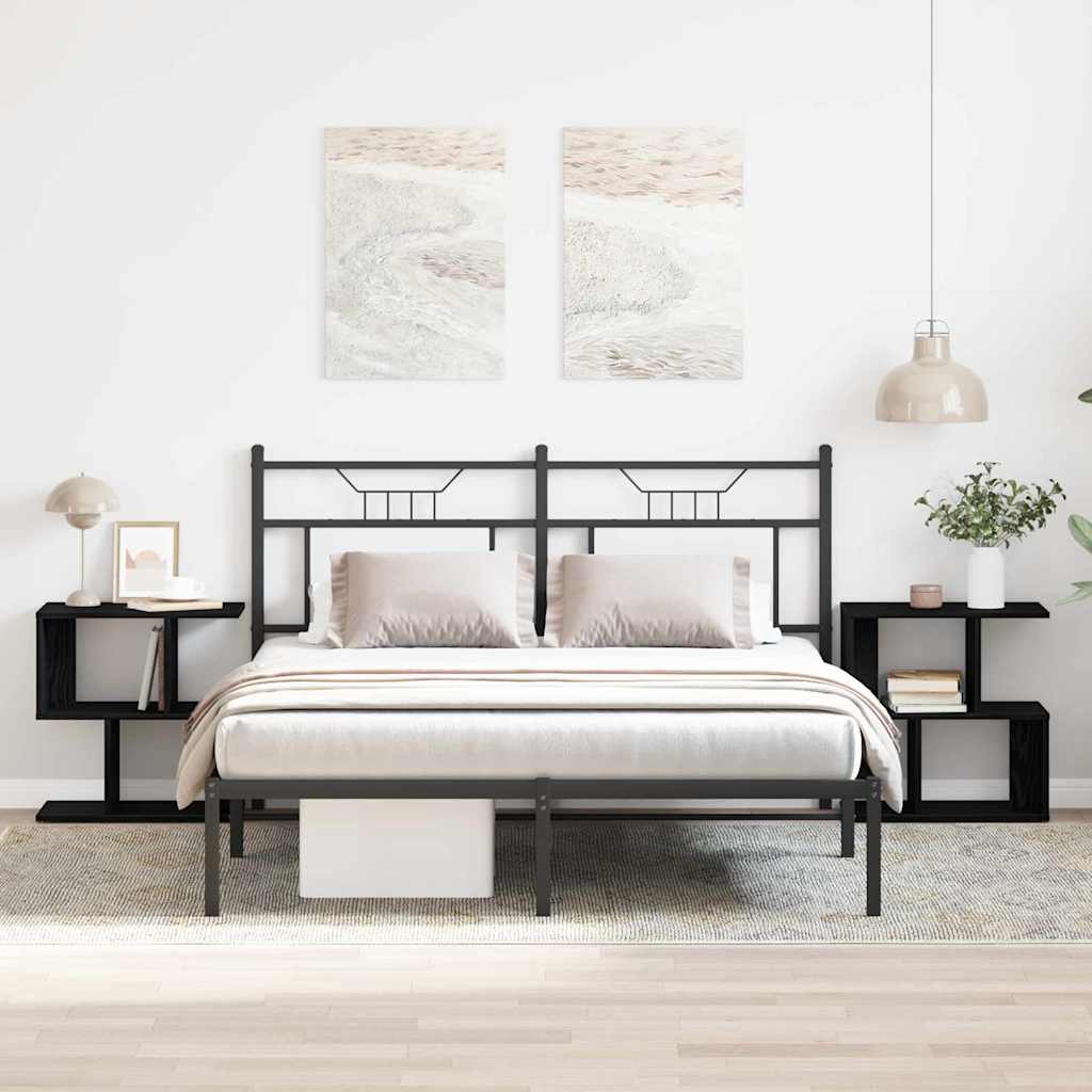 vidaXL Szafka Nocna 2 pcs Czarny Dąb 50 x 30 x 51,5 cm