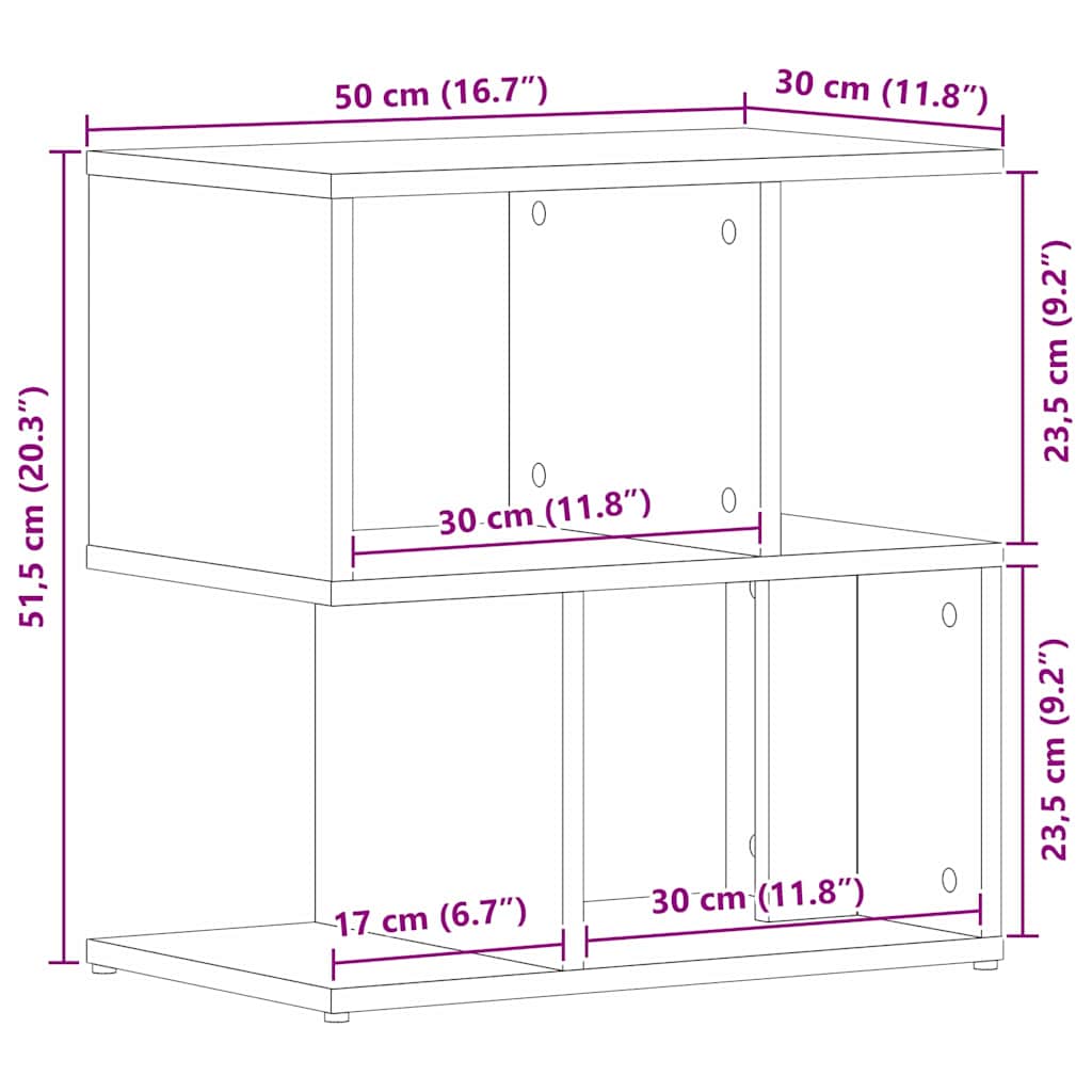 vidaXL Szafka Nocna 2 pcs Czarny Dąb 50 x 30 x 51,5 cm