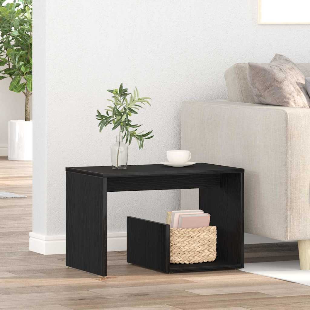 vidaXL Stolik boczny Czarny Dąb 59 x 36 x 38 cm