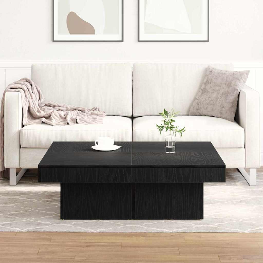 vidaXL Stolik kawowy Czarny Dąb 90 x 90 x 28 cm