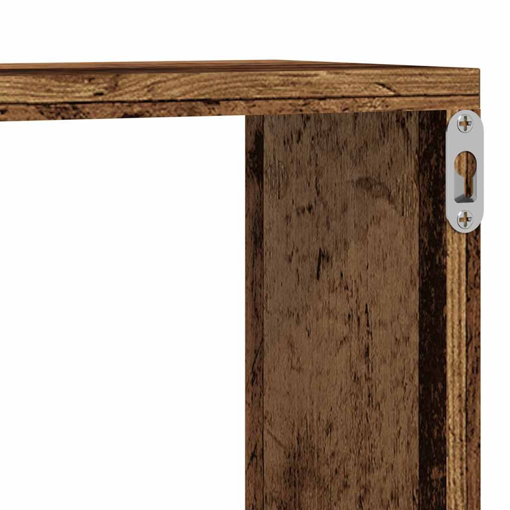 vidaXL Półki ścienne z półką 2 pcs Stare drewno 80 x 15 x 26 cm