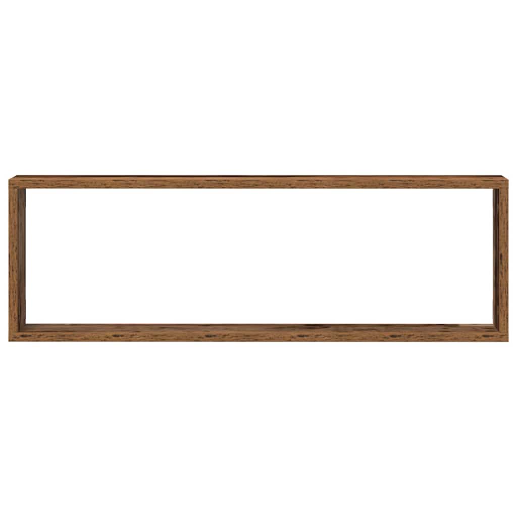 vidaXL Półki ścienne z półką 2 pcs Stare drewno 80 x 15 x 26 cm