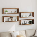 vidaXL Półki ścienne z półką 4 pcs Stare drewno 80 x 15 x 26 cm